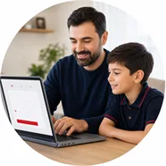 Ön kayıt formunu dolduran veli ve öğrenci